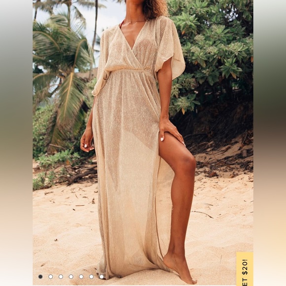 NWT Lulu’s Midas sheer gold cover up - Picture 1 of 2